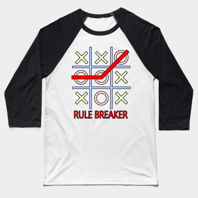 Rule Breaker Rebel Game Cheater Baseball T-Shirt by PrintingJack